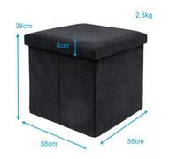 Pouf Pliable 38x38x38 cm Cube de siège Boîte de rangement Tabouret de pied