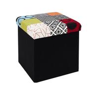 Home Deco Factory - Coffre pouf Hd6506 - Pliable Patchwork Multicolore
