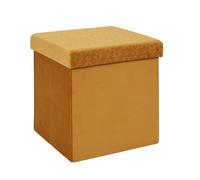 Pouf pliable coffre de rangement Rétro Jaune