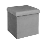 The Home Deco Factory – Pouf coffre de rangement Giullia en velours côtelé gris souris G