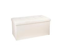 Atmosphera – Pouf pliant double Lysandre – Assise capitonnée – 75,7×37,5×38 cm – Beige