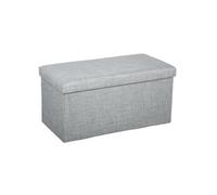 Atmosphera – Pouf pliable double – Tomaz – L 75,7 x P 37,5 x H 38 cm – Gris clair