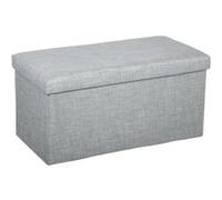 Atmosphera – Pouf pliable double – Tomaz – L 75,7 x P 37,5 x H 38 cm – Gris clair