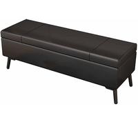 Pouf pliable en cuir synthétique ignifuge de grande capacité en métal et fer pour changer de chaussures Noir 100 cm - Élégant et ottoman