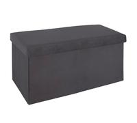 Pouf Pliable en Velours "Tess" 76cm Gris Foncé