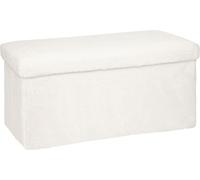 Pouf pliable "Ezzio" bois - blanc - Atmosphera créateur d'intérieur