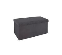 Pouf pliable Tess en velours - Gris fonce - L 76 x P 38 x H 38 cm