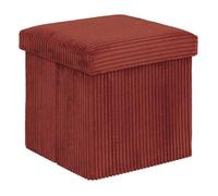Atmosphera - Pouf pliant Arum côtelé Ambre 38 x 38 cm