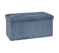 Atmosphera – Pouf pliant double Arum côtelé 76 x 38 cm bleu encre