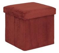 Atmosphera - Pouf pliant Arum côtelé Ambre 38 x 38 cm