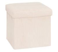 Atmosphera – Pouf pliant Arum ivoire 38x38 cm
