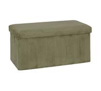Atmosphera – Pouf pliant Arum côtelé – 76 x 38 cm – Vert kaki