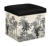 Atmosphera – Pouf pliable Benicio – Vintage 38 cm – Noir & Blanc