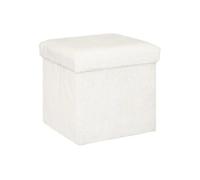 Atmosphera - Pouf Pliant Ezzio - Bois - Blanc