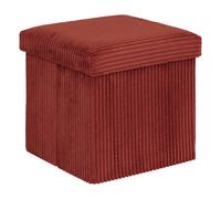 Atmosphera - Pouf pliant Arum côtelé Ambre 38 x 38 cm