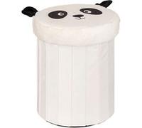 Atmosphera Pouf-coffre enfant Panda Andy pliant noir et blanc d30x36 cm