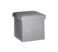 Pouf pliant coloris gris clair - Dim : L. 38 x l. 38 x H. 38 cm