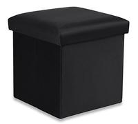 Pouf pliant Cortona M - 30x30x30cm velours noir