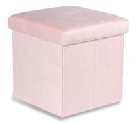 Pouf pliant Cortona M - 30x30x30cm velours rose