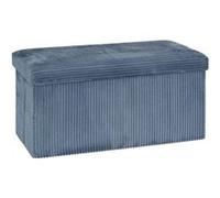 Atmosphera - Pouf Pliant Arum Bleu Encre 76x38cm