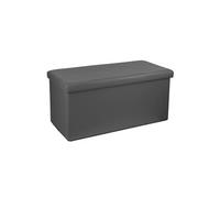 Pouf pliant double en pvc, coloris gris - dim : l. 76,6 x l. 38 x h. 37,5 cm -