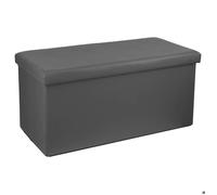 Atmosphera - Pouf pliant double Loft - L. 76 x H. 37,5 cm - Gris