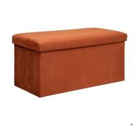 Pouf pliant double ""Lilou"" en velours 76x38cm ambre - Atmosphera createur d'interieur