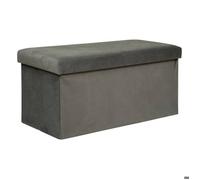 Atmosphera - Pouf Pliant Double Lilou en Velours 76x38cm Gris