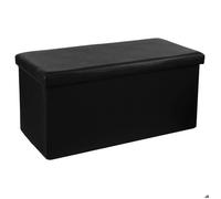 Atmosphera - Banc coffre pliant Loft - Effet cuir 76 x 38 cm - Noir