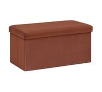Atmosphera – Pouf pliant Tess en velours double 76 x 38 cm Ambre