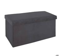 Pouf pliant double ""Tess"" velours gris - Atmosphera createur d'interieur
