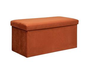 Pouf Pliant et Coffre de Rangement en Tissu Ambre 76 x 38 cm - Atmosphera