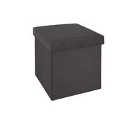 Pouf pliant gris Fonce en velours en Polyester - 38 x 38 Cm --