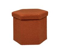 Atmosphera - Pouf Pliant Jaiko en Bouclette 40x38cm Ambre