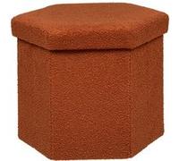 Atmosphera - Pouf Pliant Jaiko en Bouclette 40x38cm Ambre