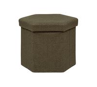 Atmosphera – Pouf pliant Jaiko en bouclette 40x38cm vert kaki