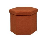 Atmosphera - Pouf pliant héxagonal en bouclette - Ambre Ambre G