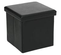 Atmosphera – Pouf carré pliant simili – Noir G
