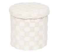Pouf pliant ""Pasti"" blanc D38x38cm - Atmosphera createur d'interieur