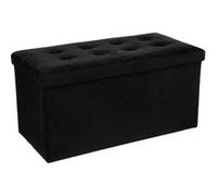 Pouf pliant velours noir Lysandre Atmosphera Noir G