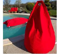 Pouf poire à microbille Rouge 80 cm