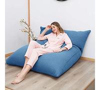 Pouf poire bleu roi en tissu amovible et lavable multi-usages, style lit pliable, 120 x 150 cm, meuble de salon confortable