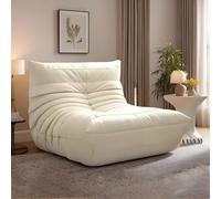 Pouf poire - Canapé de sol en daim doux avec soutien dorsal, éponge à mémoire de forme, idéal pour chambre à coucher, coin lecture, dortoir, salon