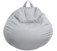 Pouf poire déhoussable gris 80 x 70 cm - Fauteuil, Canapé, Coussin de Sol, Pouf d'intérieur - Rempli de Mousse - Bananair