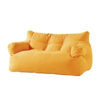 Pouf poire double jaune vif au design simple et moderne pour salon, balcon et loisirs (sans remplissage) - Solution d'assise confortable et élégante
