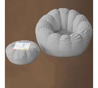 Pouf poire en fausse fourrure pour adultes avec ottoman, moelleux et confortable avec rembourrage, canapé paresseux, coussin de sol avec accoudoirs pour la lecture, les jeux