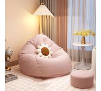 Pouf poire en mousse à mémoire de forme avec housse amovible et repose-pieds, canapé doux pour dortoir, salon confortable