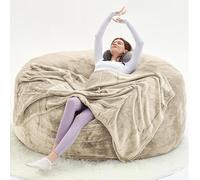 Pouf poire extra large avec rembourrage, pouf en mousse à mémoire de forme, pouf géant doux et confortable, muebles sala de estar, chaise de lecture de loisirs (couleur abricot, taille L)