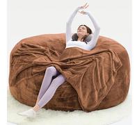 Pouf poire extra large avec rembourrage, pouf en mousse à mémoire de forme, pouf géant doux et confortable, muebles sala de estar, chaise de lecture de loisirs (couleur abricot, taille L)