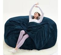 Pouf poire extra large avec rembourrage, pouf en mousse à mémoire de forme, pouf géant doux et confortable, muebles sala de estar, chaise de lecture de loisirs (couleur abricot, taille L)